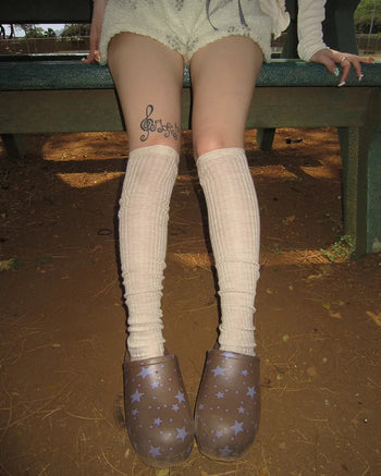Ribbed knee-high socks
