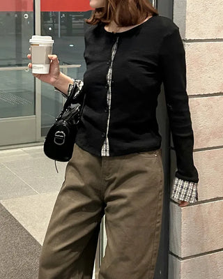 Checkpoint knit cardigan
