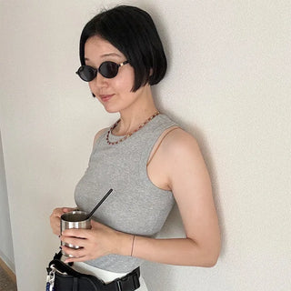 Tinted oval sunglasses