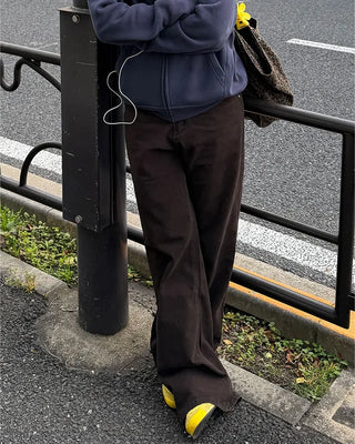 Cotton straight pants