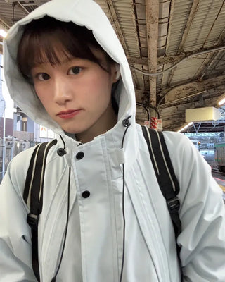 Hooded windbreaker jacket