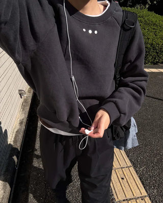 Brushed studded sweatshirt