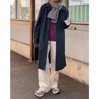 Unisex casual balmacaan coat
