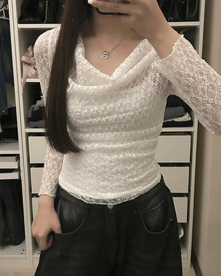 Lace off-shoulder and camisole set