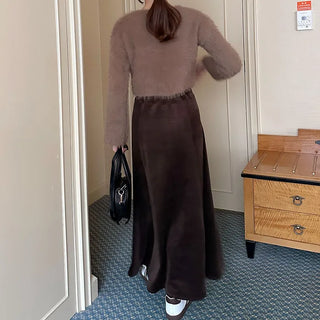 Banded long skirt