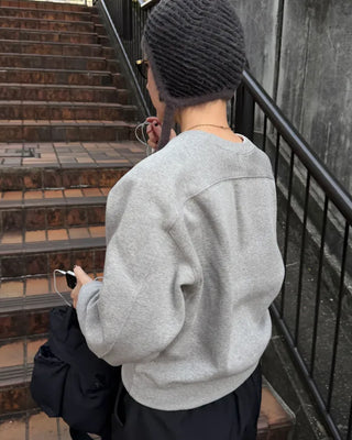 Color-block brushed fleece sweatshirt