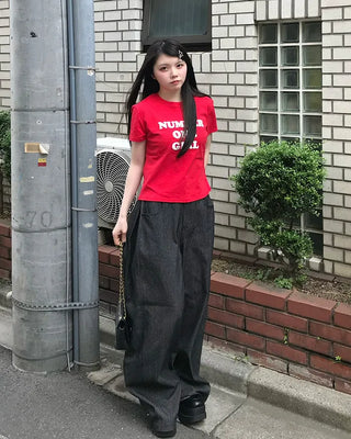 Lettering Cropped Short Sleeve T-Shirt