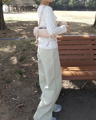 Colorful cotton wide-leg pants
