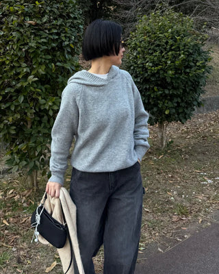 Wool knit hoodie