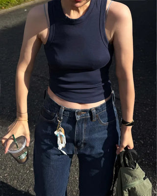 Basic cotton sleeveless top