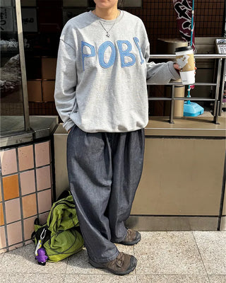 (Unisex) Two-pleat wide-leg pants