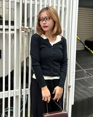 Sleeveless layered cardigan