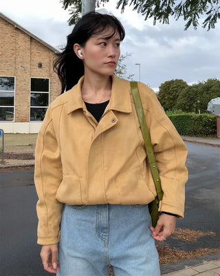 Oversized suede blouson
