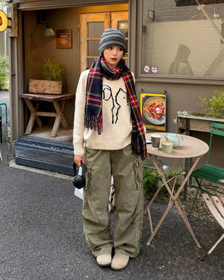 Vintage cargo wide pants
