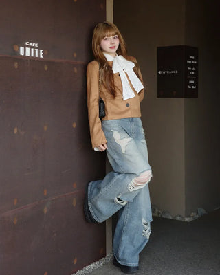 Suede short jacket