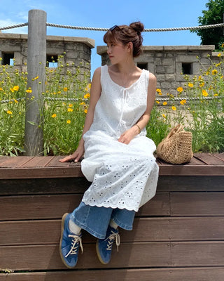 Perforated lace dress