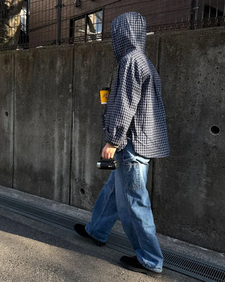 Hoodie check shirt