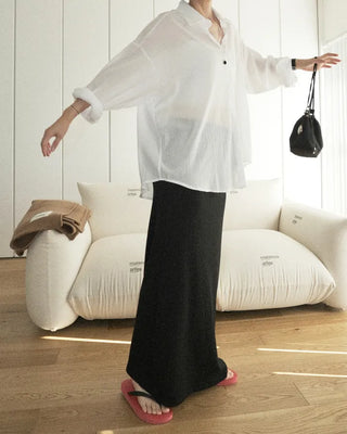 Ribbed long skirt