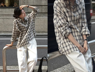 Loose check shirt