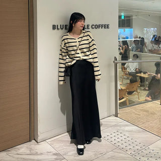 Satin long skirt