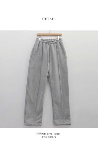 Fleece-lined 2-way drawstring hem sweatpants