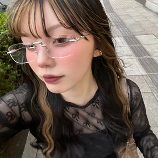 Rimless square glasses