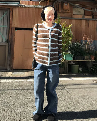 Straight denim pants