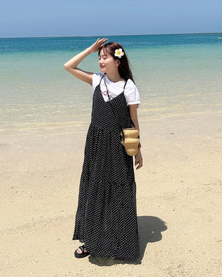 [BEST 50] Sheer Dot Long Dress