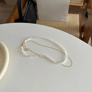Layered pearl necklace