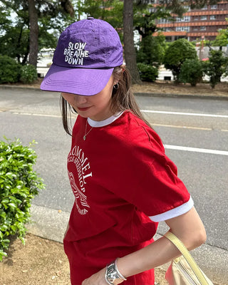Drawstring Lettering Nylon Cap