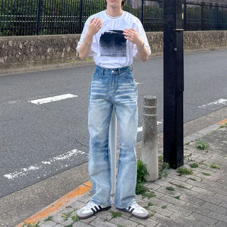 (Unisex) Square Print Short-Sleeve T-Shirt