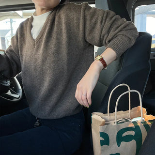 Alpaca V-neck knit
