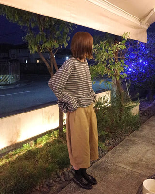Striped long-sleeved T-shirt