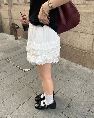 Lace frill shorts