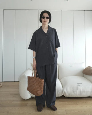 Nylon summer elastic waist pants