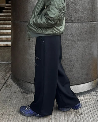 Studded wide-leg pants