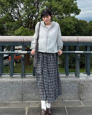Hooded cropped windbreaker