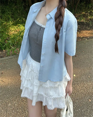 Lace button camisole