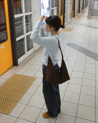 Suede shoulder bag