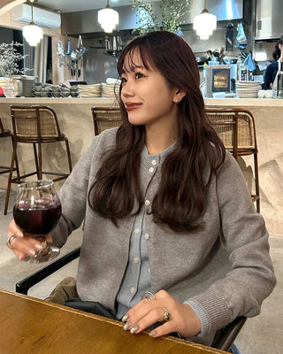 Round neck layered cardigan
