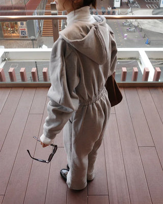 Brushed Half-Zip Jumpsuit