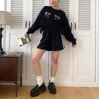 Oversized Two-Ribbon Sweatshirt