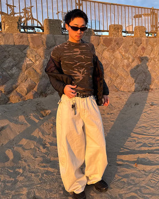 Camouflage Waffle Long T-Shirt