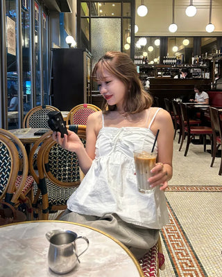 Shirred Ribbon Camisole Blouse