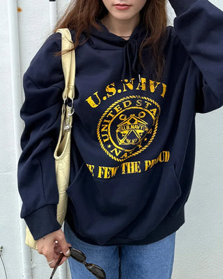 US NAVY Lettering Hooded Parka