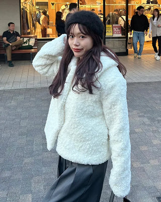 Colored boa jacket