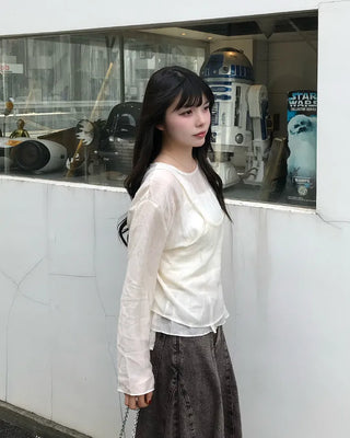 Camisole & Frill Blouse Set