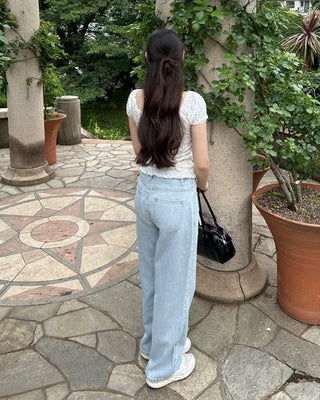 Straight summer denim pants