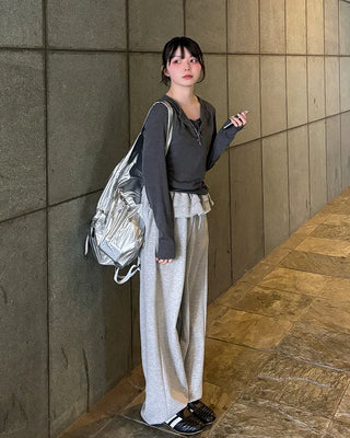 Double frill sweatpants