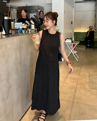 Back-string long dress
